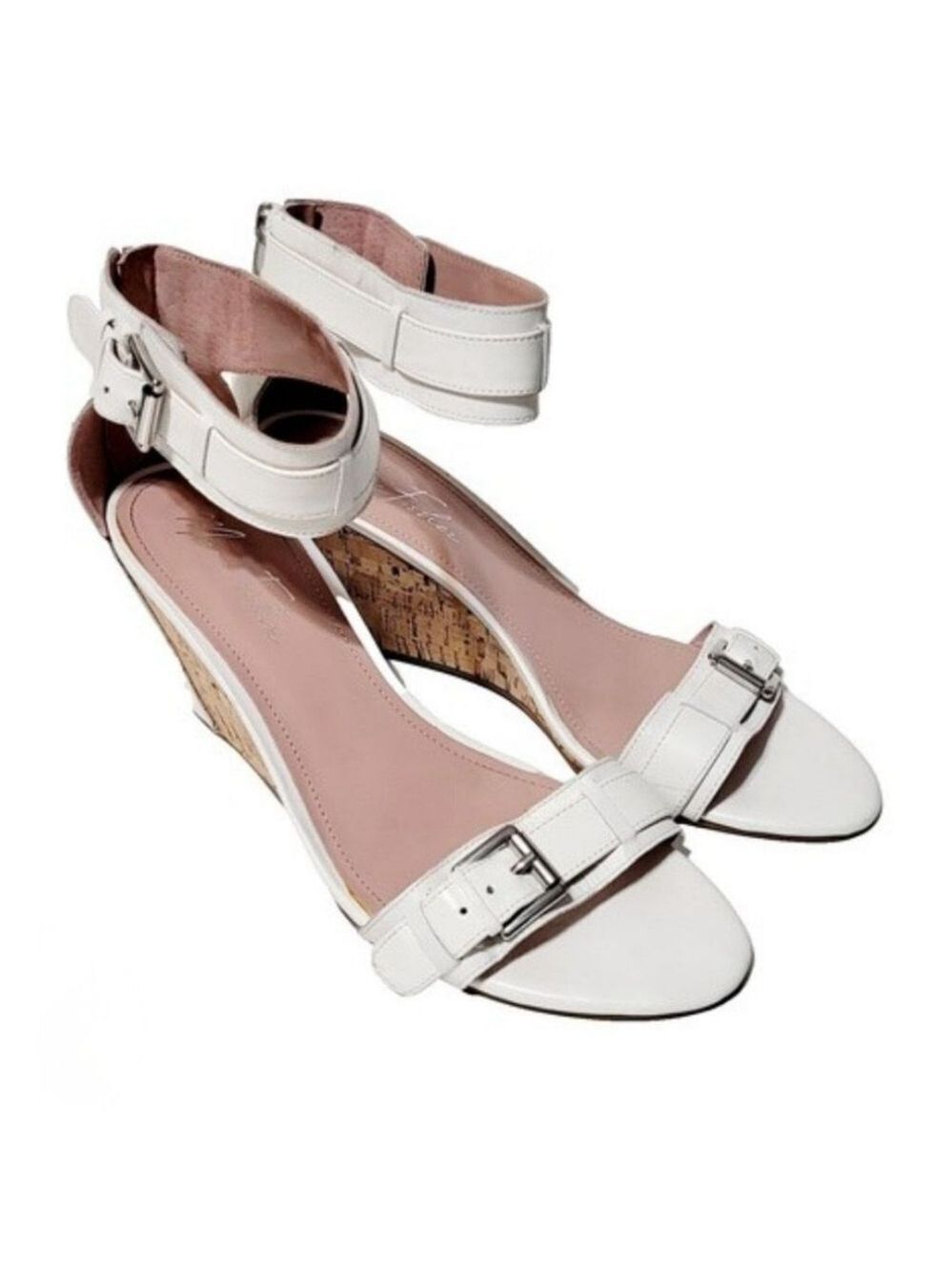 Marc Fisher Camron Leather Wedge Sandals Size 7.5M